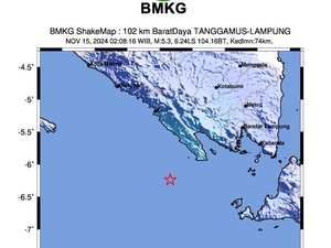 Gempa M 5,3 di Lampung Bersumber dari Pergerakan Lempeng Indo-Australia
