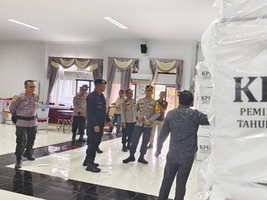 KPU-Kapolres Cek TPS Khusus dan Rawan Banjir di Inhu