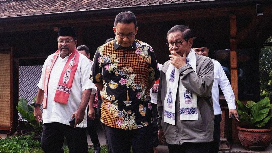 Pasangan calon gubernur dan calon wakil gubernur nomor urut 3 dalam Pemilihan Umum Gubernur dan Wakil Gubernur Daerah Khusus Ibu Kota Jakarta Pramono Anung-Rano Karno, bertemu dengan eks Gubernur DKI Jakarta Anies Baswedan. (Instagram @aniesbaswedan)