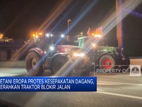Video:Protes Perjanjian Dagang, Petani Eropa Bawa Traktor Blokir Jalan