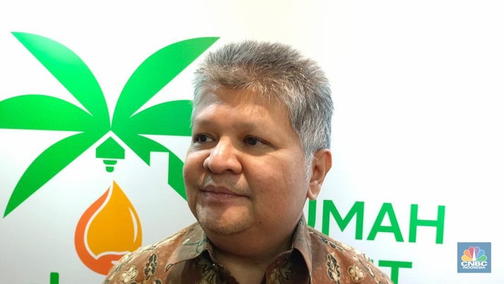 Deputi II Bidang Koordinasi Pangan dan Agribisnis Kementerian Koordinator Bidang Perekonomian, Dida Gardera dalam Seminar Rumah Sawit Indonesia di Jakarta, Senin (18/11/2024). (CNBC Indonesia/Martyasari Rizky)