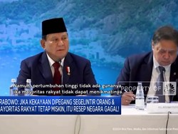 Prabowo: Pertumbuhan Yang Tak Dirasakan Rakyat Adalah Wujud Kegagalan