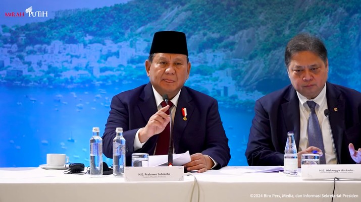 Presiden Prabowo Hadiri Indonesia-Brazil Business Forum, Rio de Janeiro, Minggu (17/11/2024). (Tangkapan Layar Youtube Sekretariat Presiden)
