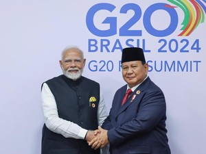 Prabowo Bertemu PM Modi Bahas Pengiriman Pengajar Kesehatan-Impor Beras