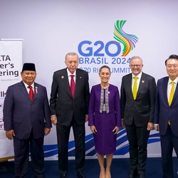 Momen Akrab Prabowo Bareng Erdogan, Sheinbaum, Yoon Suk Yeol di Brasil