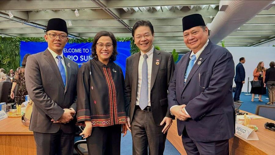 Presiden Prabowo Subianto dan beberapa Menteri Merah Putih bertemu dengan sejumlah delegasi dalam Konferensi Tingkat Tinggi (KTT) G20 Rio de Janeiro, Brasil. (Instagram @smindrawati)