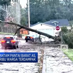 Video: Badai Siklon Bom Hantam Pantai Barat AS, 2 Orang Tewas