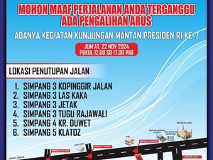 Jokowi Pawai Sapa Warga di Klaten Besok, Sejumlah Ruas Jalan Ditutup