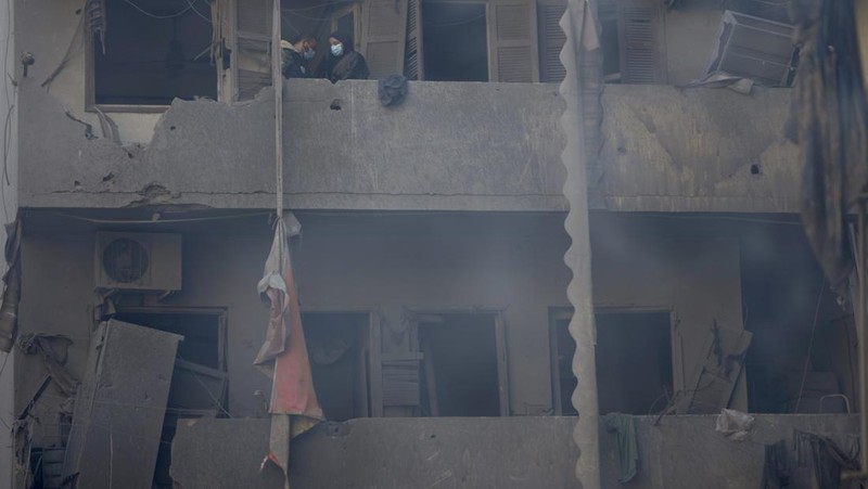 Smoke rises after an Israeli airstrike on Dahiyeh, in the southern suburb of Beirut, Lebanon, Saturday, Nov. 23, 2024. (AP Photo/Hassan Ammar)