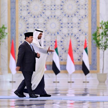 Momen Presiden Prabowo Disambut Upacara Kenegaraan di Qasr Al Watn