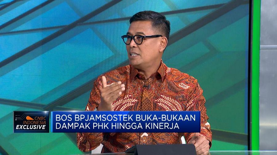 BPJamsostek, Anggoro Eko Cahyo dalam program CNBC Indonesia Exclusive pada Senin (25/11/2024). (CNBC Indonesia TV)