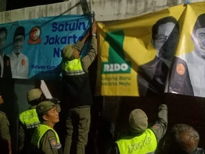 Masa Tenang, Spanduk dan Baliho Pilkada Jakarta 2024 Dicopot Petugas
