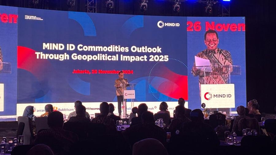 Dirjen Minerba Kementerian ESDM, Tri Winarno dalam MIND ID Commodities Outlook 2025. ²©²ÊÍøÕ¾ /Firda Dwi Muliawati