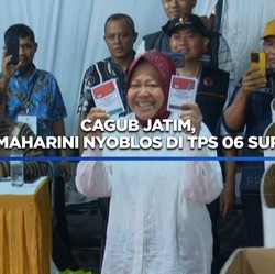 Video: Momen Gagub Jatim, Tri Rismaharini Nyoblos di TPS 06 Surabaya