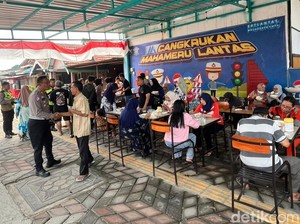 Polres Mojokerto Kota Sediakan 400 Porsi Makan Gratis bagi yang Sudah Nyoblos