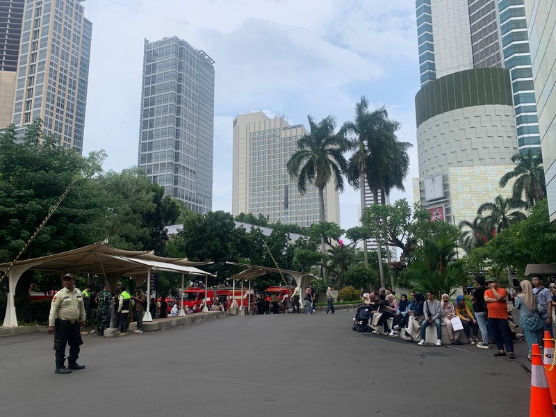 Situasi terkini Mal Grand Indonesia (GI) usai ada asap tebal muncul. (Dok. Detikcom/Mulia)