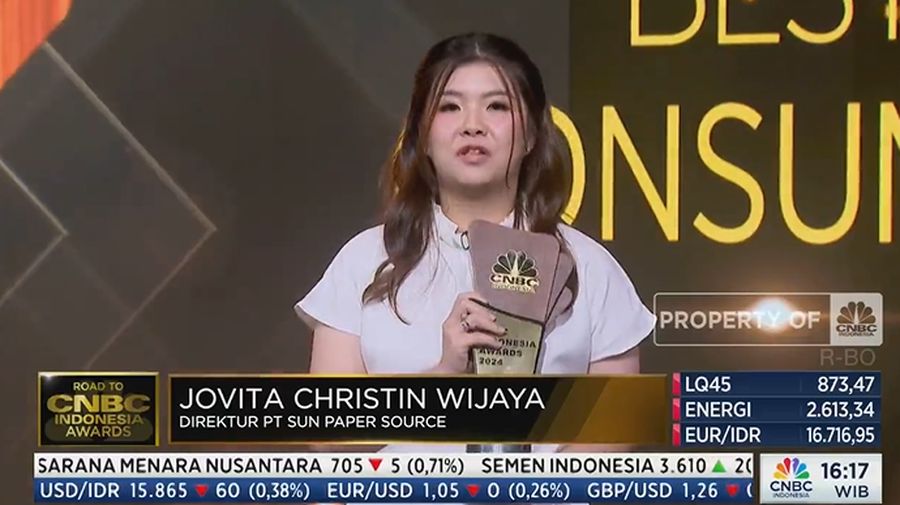 Jovita Christin Wijaya, Direktur PT SUN Paper source. (Tangkapan Layar)