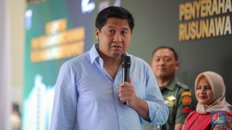 Menteri Perumahan dan Kawasan Permukiman (PKP), Maruarar Sirait di Rumah Susun Sewa (Rusunawa), Pasar Rumput, Jakarta, Kamis (28/11/2024). (CNBC Indonesia/Faisal Rahman)