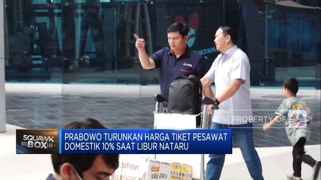 Video: Prabowo Turunkan Harga Tiket Pesawat Domestik 10% Libur Nataru