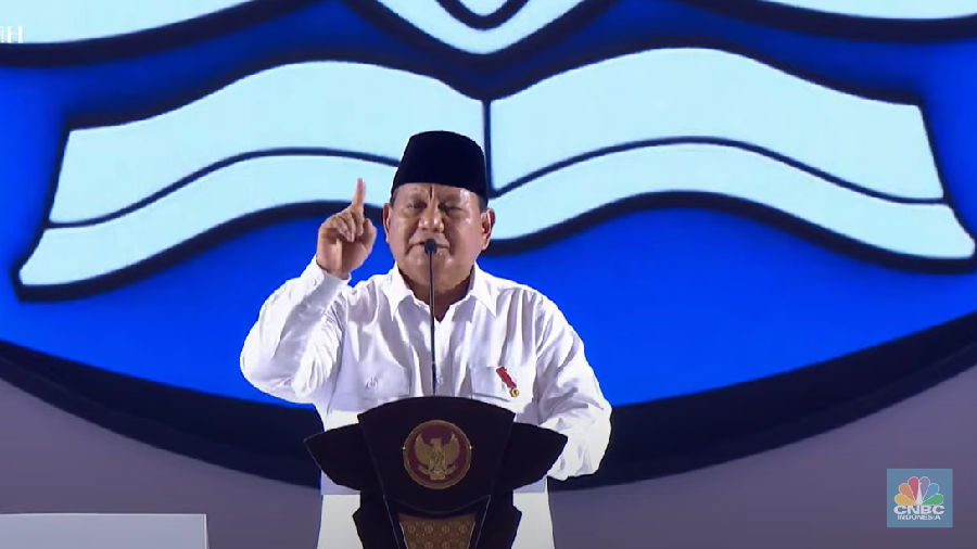 Presiden RI Prabowo Subianto di Puncak Peringatan Hari Guru Nasional, Jakarta, 28 November 2024. (Tangkapan Layar Youtube)
