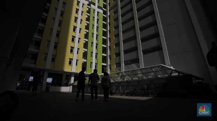 Suasana penyerahan kunci Rumah Susun Sewa (Rusunawa) Pasar Rumput, Jakarta, Kamis (28/11/2024). (CNBC Indonesia/Faisal Rahman)