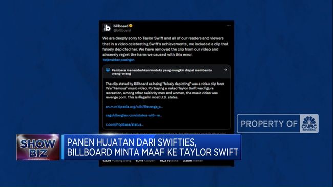 Video: Panen Hujatan Swifties, Billboard Minta Maaf ke Taylor Swift