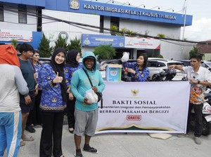 Imigrasi Medan Berbagi Makanan Bergizi Gratis ke Masyarakat