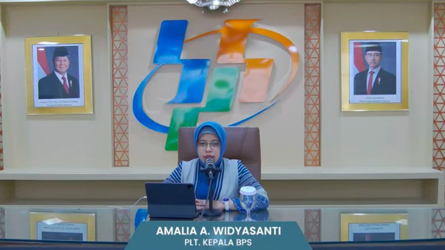 Plt. Kepala BPS, Amalia Adininggar Widyasanti saat menyampaikan Rilis BPS Senin (2/12/2024). (Tangkapan Layar Youtube BPS Statistic)