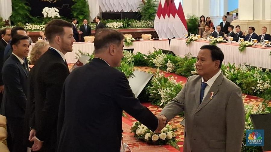 Presiden Prabowo Subianto memanggil 50 pebisnis asal Amerika Serikat ke Istana Negara, Jakarta, Selasa (3/12/2024). (²©²ÊÍøÕ¾/Emir Yanwardhana)