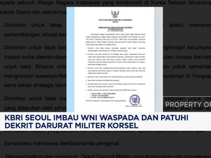  KBRI Seoul Imbau WNI Waspada & Patuhi Dekrit Darurat Militer 