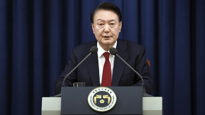 Presiden Korea Selatan, Yoon Suk Yeol. (South Korea Unification Ministry via AP)