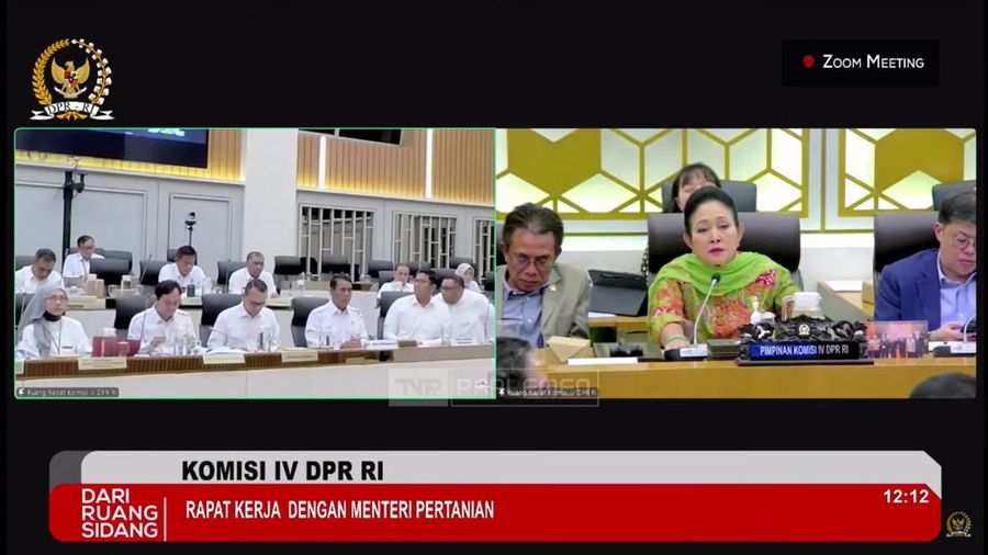 Rapat Kerja Menteri Pertanian Amran Sulaiman dan jajarangan bersama Komisi IV DPR RI yang dipimpin Titiek Soeharto, Rabu (4/12/2024). (Tangkapan Layar Youtube Komisi IV DPR RI)