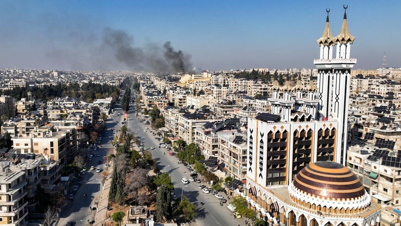 Pemandangan drone menunjukkan benteng kuno Aleppo, Suriah 3 Desember 2024. (REUTERS/Mahmoud Hasano)