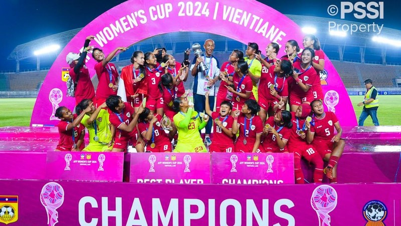 Timna Indonesia juara piala AFF Wanita. (Dok. PSSI) Timna Indonesia juara piala AFF Wanita. (Dok. PSSI)