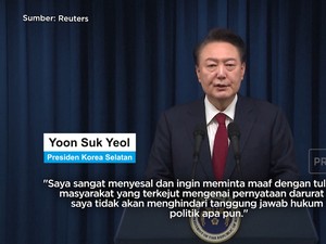  Ricuh Darurat Militer Korea Selatan, Presiden Yoon Minta Maaf