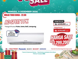 AC Split 1 PK Diskon Besar-besaran di Transmart Full Day Sale