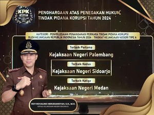 Kejari Sidoarjo Raih Penghargaan Juara 2 KPK untuk Penanganan Korupsi