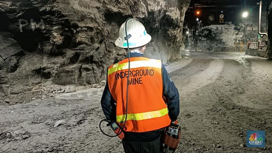 Tambang Emas Bawah Tanah Terbesar Milik Freeport, Kamis (12/11/2024). (CNBC Indonesia/Pratama Guitarra)