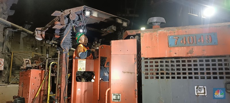Tambang Emas Bawah Tanah Terbesar Milik Freeport, Kamis (12/11/2024). (CNBC Indonesia/Pratama Guitarra) Tambang Emas Bawah Tanah Terbesar Milik Freeport, Kamis (12/11/2024). (CNBC Indonesia/Pratama Guitarra)
