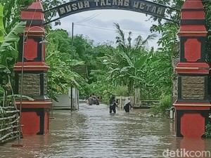 Waspada! Air Sungai Dengkeng Klaten Mulai Naik ke Permukiman-Sawah