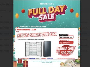 Kulkas Side by Side 436L Hemat Rp 2,6 Juta di Transmart Full Day Sale