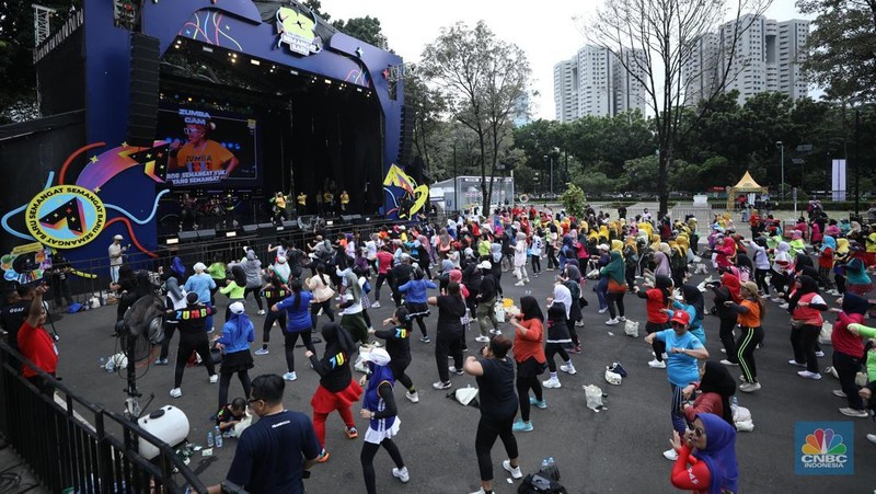 Suasana hari pertama HUT Transmedia 23 di Istora Senayan, Jakarta, Sabtu (14/12/2024). (CNBC Indonesia/Tri Susilo)