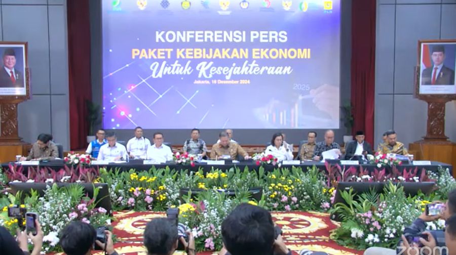 Konferensi Pers: Paket Stimulus Ekonomi untuk Kesejahteraan. (Tangkapan Layar Youtube)