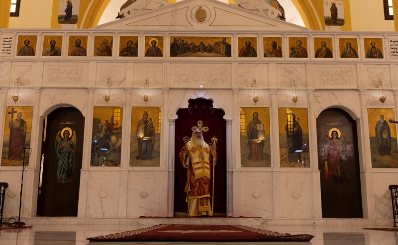 Members of the Orthodox community of Latakia attend a Sunday Mass conducted by Athanasios Fahed, Metropolitan of Latakia and its dependencies for the Greek Orthodox, at St. George's Cathedral in Latakia, Syria, December 15, 2024. REUTERS/Umit Bektas     TPX IMAGES OF THE DAY