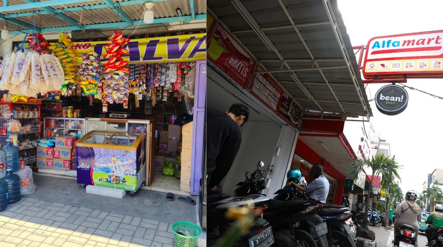 Foto Kombinasi warung Madura dan Alfamart. (Ist)