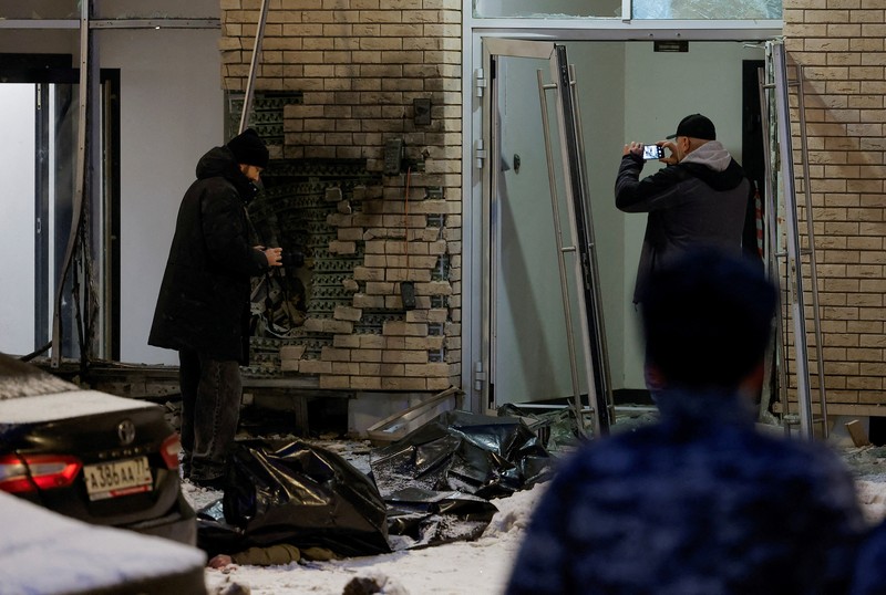 UKRAINE-CRISIS/MOSCOW-BLAST A view shows a scene of an explosion in which, according to Russia's investigative committee, Russian general Igor Kirillov, in charge of nuclear protection forces, and his assistant were killed, in Moscow, Russia December 17, 2024. REUTERS/Maxim Shemetov