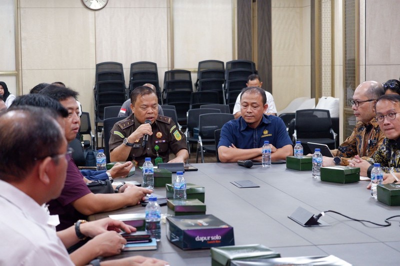 Rapat perdana Kelompok Kerja (Pokja) Devisa Hasil ekspor, Pokja Devisa Pembayarn Impor dan Pokja Sektor Jasa Desk Koordinasi Penerimaan Devisa Negara.  (Dok Kejagung RI)