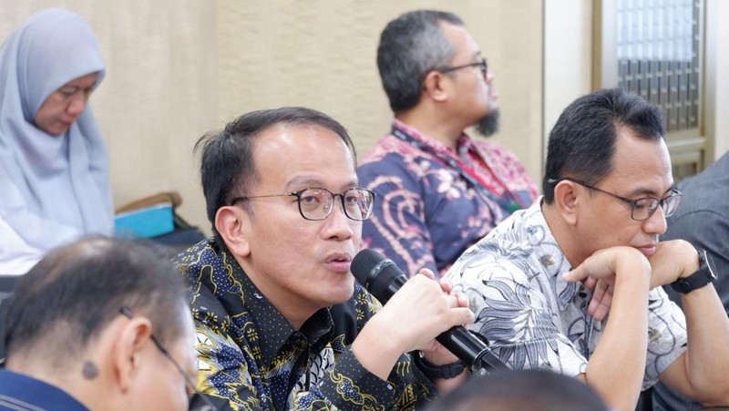 Rapat perdana Kelompok Kerja (Pokja) Devisa Hasil ekspor, Pokja Devisa Pembayarn Impor dan Pokja Sektor Jasa Desk Koordinasi Penerimaan Devisa Negara.  (Dok Kejagung RI)