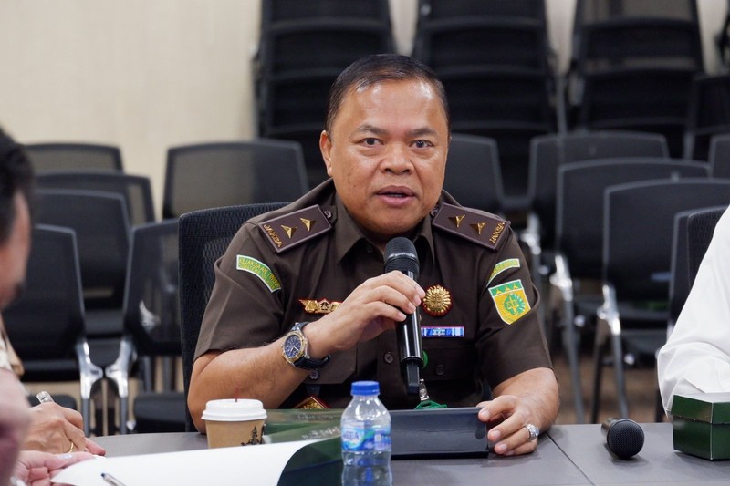 Rapat perdana Kelompok Kerja (Pokja) Devisa Hasil ekspor, Pokja Devisa Pembayarn Impor dan Pokja Sektor Jasa Desk Koordinasi Penerimaan Devisa Negara.  (Dok Kejagung RI)