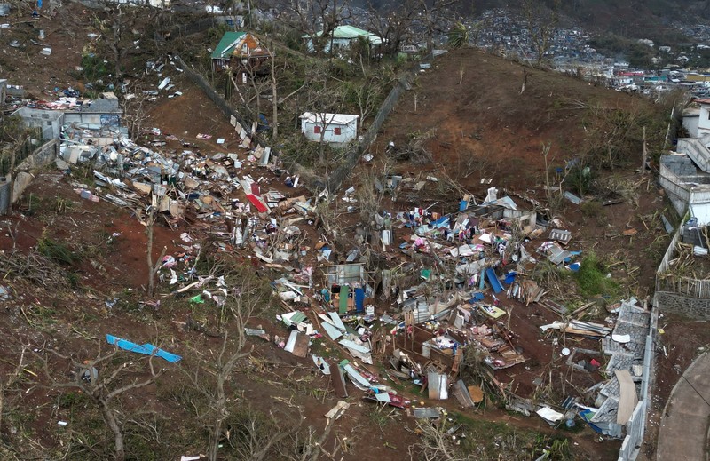 STORM-CHIDO/ A drone view shows the damage in the aftermath of Cyclone Chido, in Kaweni, Mayotte, France, December 18, 2024. REUTERS/Yves Herman